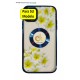 iPhone 13 Pro Max Funda Flower Power Cromado Azul