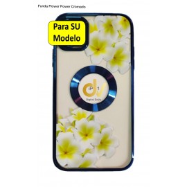 iPhone 13 Pro Max Funda Flower Power Cromado Azul