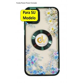 iPhone 13 Pro Funda Flower Power Cromado Verde