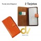 S22 Samsung Funda Elegance 2 Tarjetas Naranja