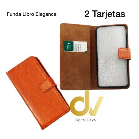 S22 Samsung Funda Elegance 2 Tarjetas Naranja