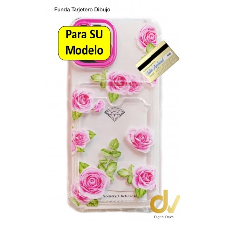 A33 5G Samsung Funda Flores Tarjetero Rosa