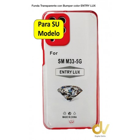 M33 5G Samsung Funda Transparente Con Bumper Color ENTRY LUX Rojo