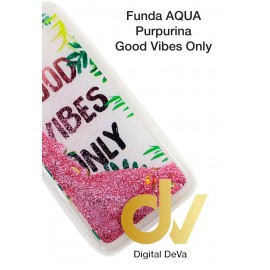 A30 Samsung Funda Agua Purpurina Good Vibes Only