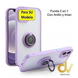 iPhone 14 Pro Max Funda Zerf 2 En 1 Anillo e Imán Lila