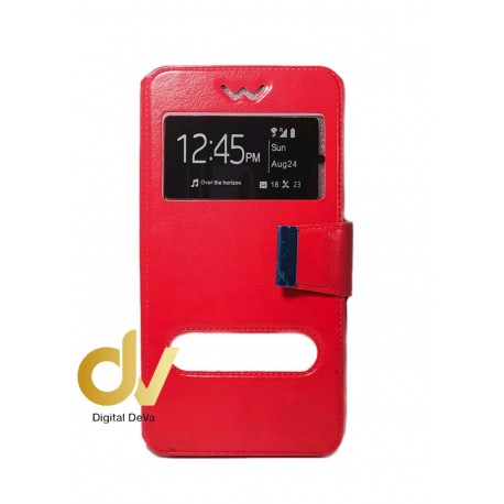 Grand Prime G530 Funda Libro 2 Ventanas Rojo