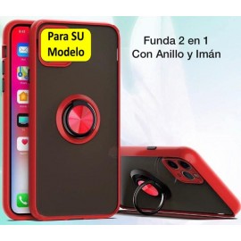 iPhone 14 6.1 Funda Zerf 2 En 1 Anillo e Imán Rojo