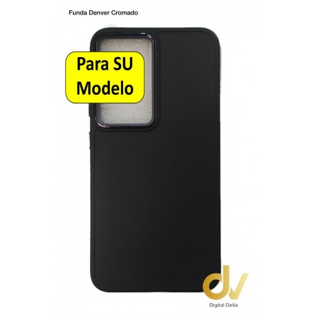 iPhone 14 Pro Max Funda Denver Cromado Negro