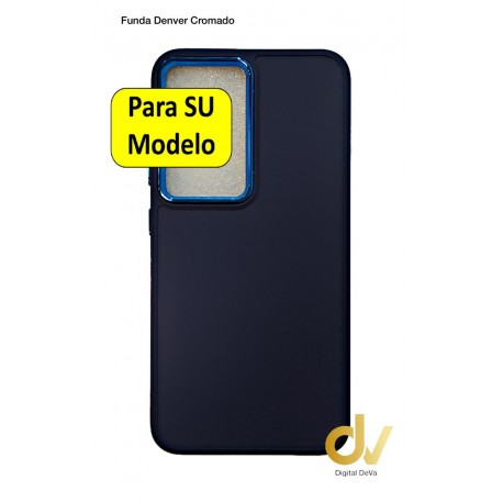 iPhone 14 Pro Max Funda Denver Cromado Azul