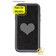 iPhone 14 Pro Max Funda Purpurina Corazon Negro