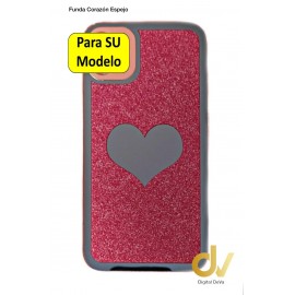 S23 Samsung Funda Purpurina Corazon Rosa