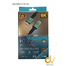 Cable HDMI 2.1V  8K 1.5mt