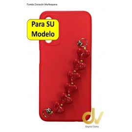 A54 5G Samsung Funda Corazon Muñequera Rojo