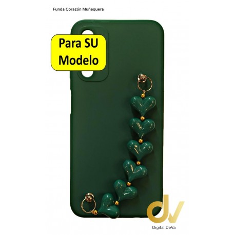 A54 5G Samsung Funda Corazon Muñequera Verde