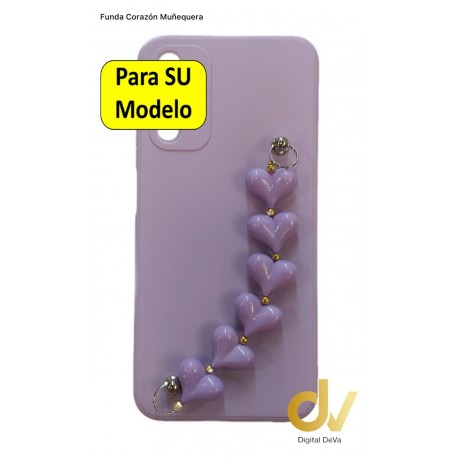 Redmi Note 12 4G Xiaomi Funda Corazon Muñequera Lila