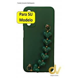 iPhone 14 Pro Max Funda Corazon Muñequera Verde