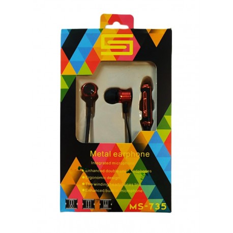 Auricular Jack MS-735 Rojo