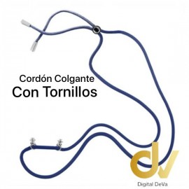 Cordon Colgante + Tornillos Azul Oscuro