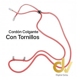 Cordon Colgante + Tornillos Rojo
