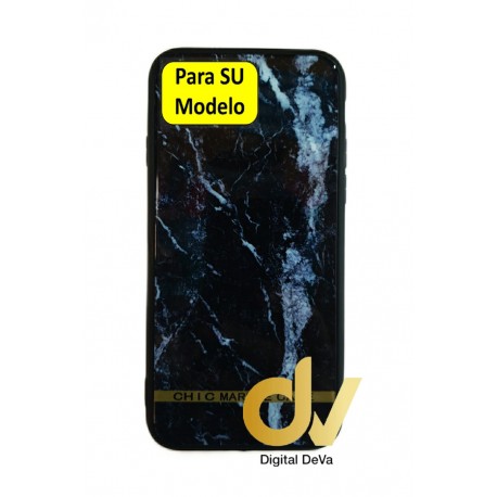 iPhone 7G / 8G Funda Dibujo Con Vidrio Templado Marmol Negro