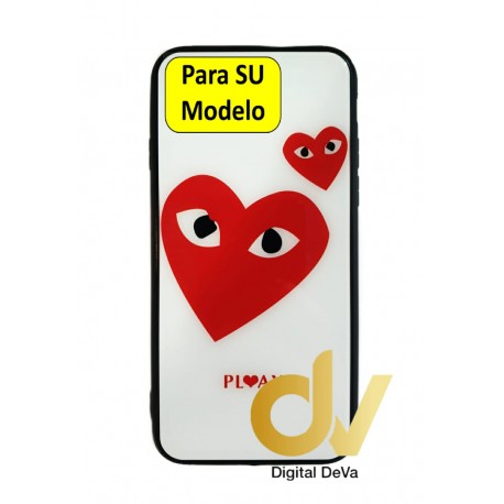 iPhone X / XS Funda Dibujo Con Vidrio Templado Corazones