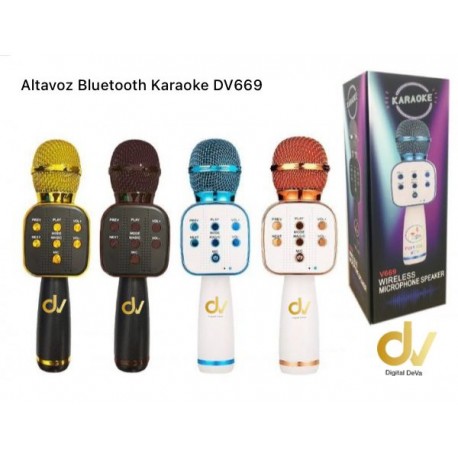 Altavoz Bluetooth Karaoke DV669 Dorado
