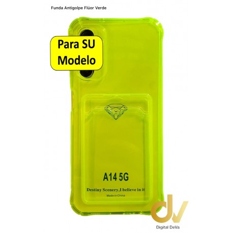 A14 5G Samsung Funda Antigolpe Con Tarjetero Verde Neón