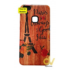 P10 Lite Huawei Funda Madera Efect Paris