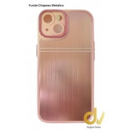 iPhone 15 Pro Funda Chapeau Metálico Rosa