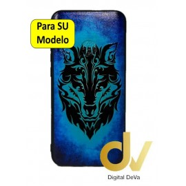 A50 Samsung Funda Dibujo 5D Lobo Azul