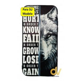 Y5 2018 Huawei Funda Dibujo 5D Lobo
