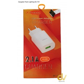 Cargador Pack 1Usb 2.1A Lightning DK-731 Dekkin