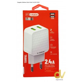 Cargador Pack 2Usb 2.4A Lightning DK-7402 Dekkin