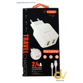Cargador Pack 2.4A Lightning DK-7401 Dekkin