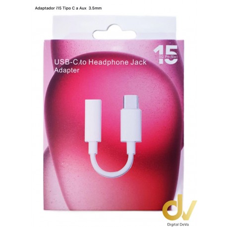 Adaptador i15 Tipo C a Aux 3.5mm Rosa