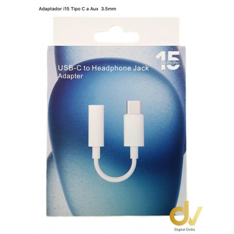Adaptador i15 Tipo C a Aux 3.5mm Azul