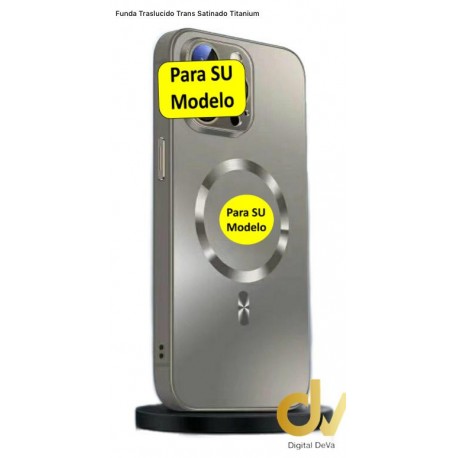 iPhone 14 Pro Max Funda Translucido Satinado Titanium Plata