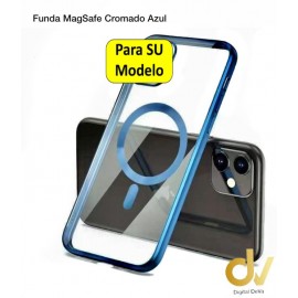 iPhone 15 Max / Plus Funda MagSafe Cromado Azul