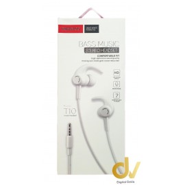 Auricular Manos Libres Jack 3.5mm Sports T10 Blanco Tranyoo