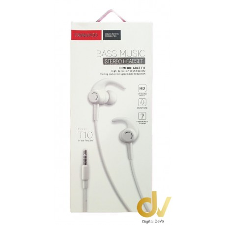 Auricular Manos Libres Jack 3.5mm Sports T10 Blanco Tranyoo