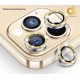 iPhone 15 Max / Plus Cristal Lente Purpurina Dorado