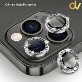 Iphone 14 6.1 Cristal Lente Purpurina Negro