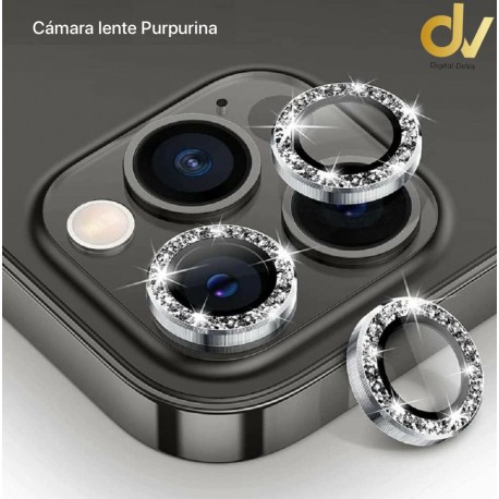iPhone 13 Pro Cristal Lente Purpurina Negro