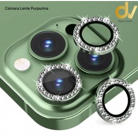 iPhone 15 Pro Max Cristal Lente Purpurina Verde