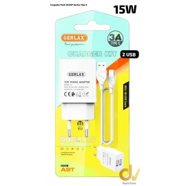 Cargador Pack 15w 2Usb Tipo C A9T Gerlax