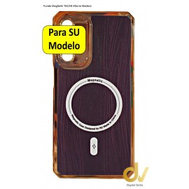 iPhone 14 Pro Funda Magsafe Tacan Efecto Madera Lila