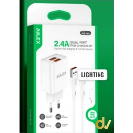 Cargador Pack 2.4Amp 2USB AG-09 Lightning Aulex