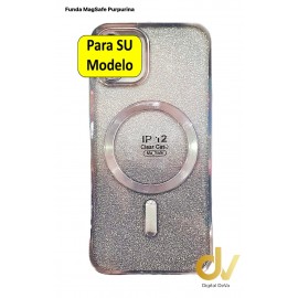 iPhone 15 Pro Funda MagSafe Purpurina Plata