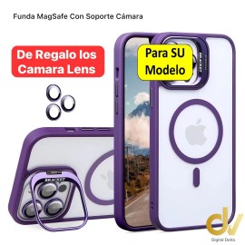 iPhone 15 Pro Max Funda Magsafe Con Soporte Camara Lila