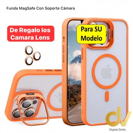 iPhone 15 Pro Max Funda Magsafe Con Soporte Camara Naranja